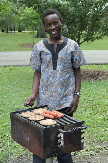 Our grillmeister, Kevoh (Calvin) Nyapete, one of the very helpful “volunteers” who came with Jeff Cornelius