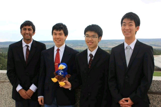 2013 IChO Team USA (l-r) Saaket Agrawal, David Liang, Runpeng Liu, Stephen Ting