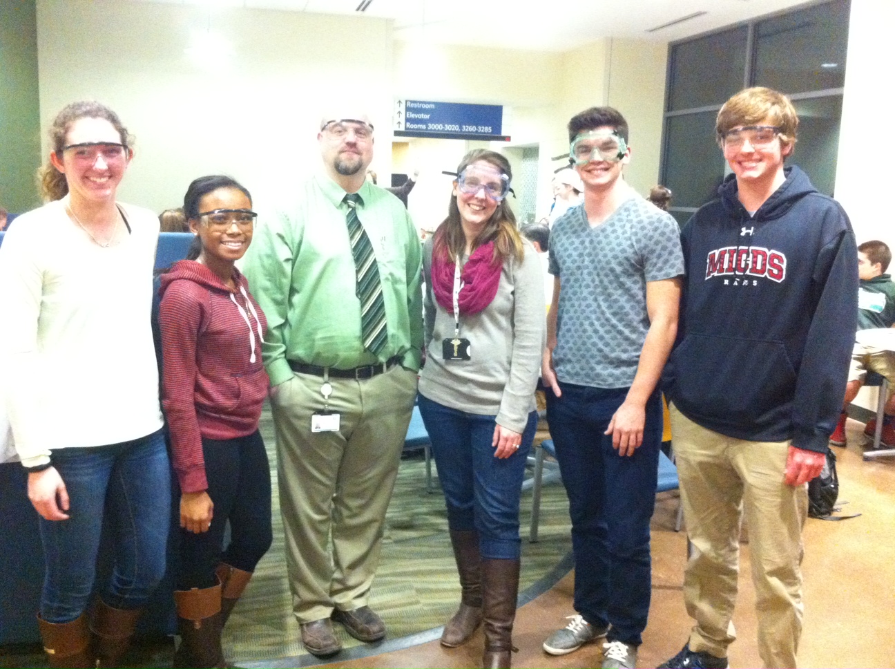 2015 Battle of Burets participants and teachers representing MICDS. L to R: Madison Wrobley, Chloe Stallion, Justin Little, Elizabeth Bergman, James Meade, and Ben Hahn.